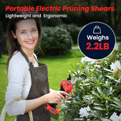 Electric Pruning Shears -1000W Brushless Motor Cutting 2 inch Diameter Professional Gardening Electric Shears,Heavy Duty Branch Pruner,2 * 2000mAh Batteries,2*Sk7 Blades, Perfect for Tree Trimming