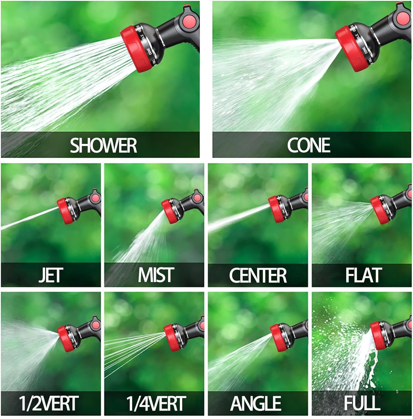 Hose Nozzle 10 Adjustable Patterns Garden Hose Nozzle Premium High Pressure Water Hose Nozzle with Thumb Control Design Hose Sprayer Nozzle for Garden & Lawns Watering, Cleaning, Pets & Car Washing