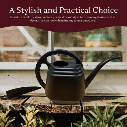 KP KOOL PRODUCTS 2 Liter Black Watering Can – Durable Plastic Indoor & Outdoor Plant Waterer – Lightweight Garden Tool with Easy Pour Spout – Perfect for Flowers, Herbs, and Houseplants – 1 Pack