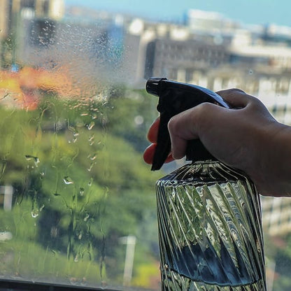 OFFIDIX Fine Mist Plant Mister,Handheld Pressure Glass Spray Bottles,0.45L/15.22oz Watering Can with Adjustable Nozzle for Outdoor Indoor Gardening and Cleaning Work(Diagonal Light Green)