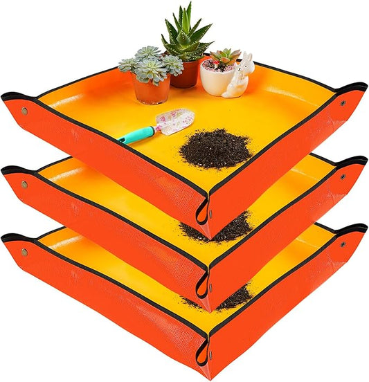 3PCS 26.8" x 26.8" Repotting Mats for Indoor Plant Transplant Control Mess Best Gardening Gift for Plant Lovers