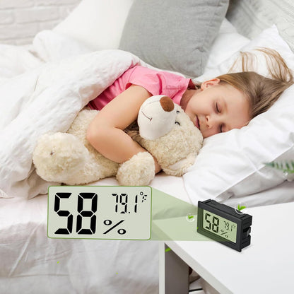 Humidity Meter Indoor Thermometer 6-Pack Mini Digital Thermometer Hygrometer Indoor Temperature Humidity Meters Gauge LCD Display Fahrenheit (℉) for Humidors, Greenhouse, Reptile Tank, Cellar, Closet