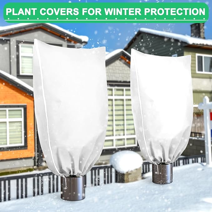 DQS 2 Pack Plant Covers Freeze Protection, 70.8" x82.6" Winter Frost Protection Blankets Frost Cloth,Suitable for Outdoor Winter Frost, Cold Weather, shrubs, Trees, Jackets, and coverings