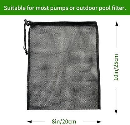 2 Pcs 8" x 10" Pond Pump Cover Filter Bag, Black Media Bag Large Pump Mesh Bag for Outdoor Water Ponds Filters, Water Filter Pump, Outdoor Ponds, Garden, Swimming Pool (2, 8" x 10")