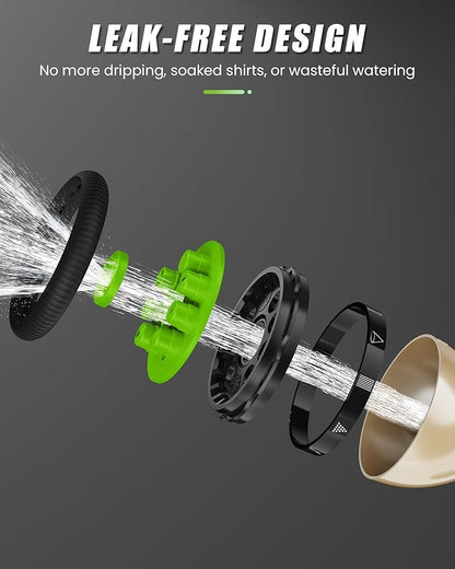 RAINPOINT Garden Hose Nozzle, Hose Sprayer Nozzle with 9 Spray Patterns, High Pressure Water Hose Nozzle Heavy Duty Metal Hand Sprayer, Watering Plants and Lawn, Car Washing, Pet Showering,Green