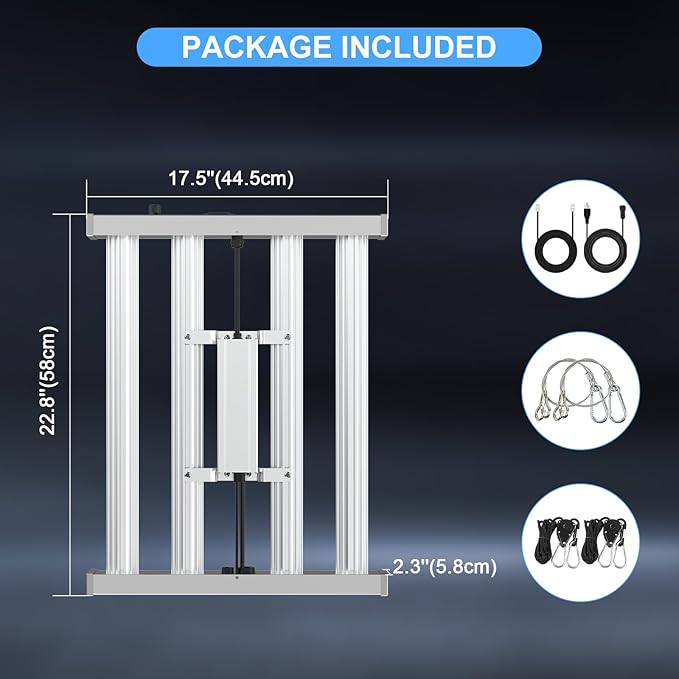Phlizon Pro 2000 240W LED Grow Light 3x3ft 4x4ft Full Spectrum LED Grow Lights with 1152pcs SMD Led 2.8 µmol/J Dimmable Daisy Chain Plant Grow Lamp for Indoor Plants Veg and Bloom