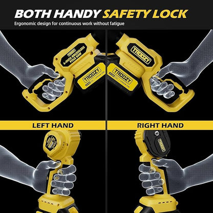 Cordless Pole Saw & Mini Chainsaw 2-IN-1, 21V 3Ah Battery Powered 6 Inch Brushless Electric Rotatable Pole Saw, 15-Foot Max Reach & Multi-Angle for Tree Branches Pruning, Wood Cutting