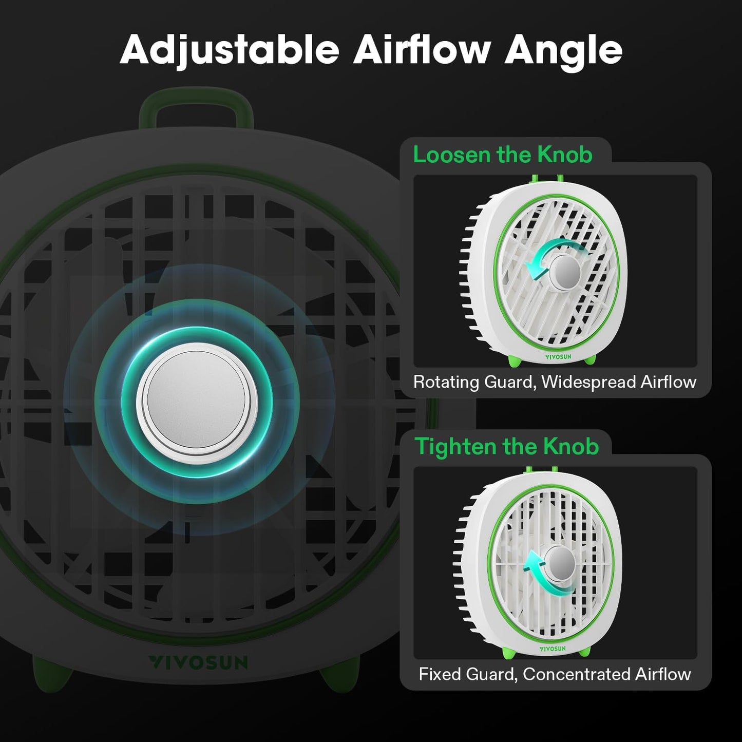 VIVOSUN AeroWave D4, 4” Grow Tent Clip Fan with Detachable Hook, 3-Speed Strong & Quiet Airflow, Adjustable Airflow Angle for Hydroponics, Circulation & Cooling, White, 1-Pack