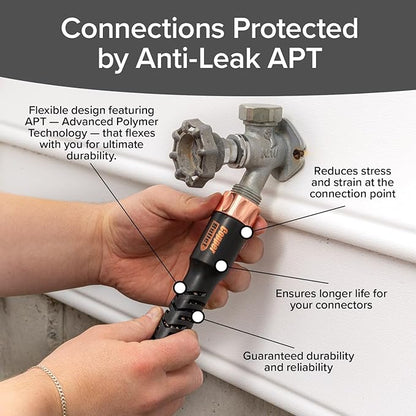 Pocket Hose Copper Bullet Expandable Garden Hose 50 FT w/10 Pattern Thumb Spray Nozzle AS SEEN ON TV 650psi 3/4 in Patented Lead-Free Ultra-Lightweight Solid Copper Anodized Aluminum Fittings No-Kink