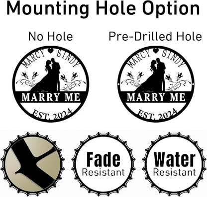 Personalized Wedding Gifts | Custom Metal Signs| Couples Gift for Her | Wedding Date Sign | Engagement Gift | Anniversary Gift | Bridal Shower Gift | Wedding Anniversary Gift | Metal Art