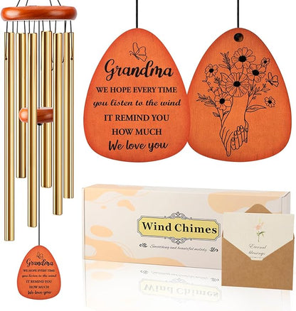 Grandma Gifts, 32" Wind Chimes for Grandma Nana from Grandkids, Grandma Birthday Gift, Meaningful Gift for Mothers Day Thanksgiving Christmas