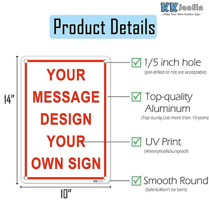 Custom Sign Outdoor 14x10 Inches Vertical, Metal Gate Sign Personalized for Outside, Customized for Home, Office, Garage, Porch, Delivery Signage, .040 Aluminum, Rust Free, Waterproof