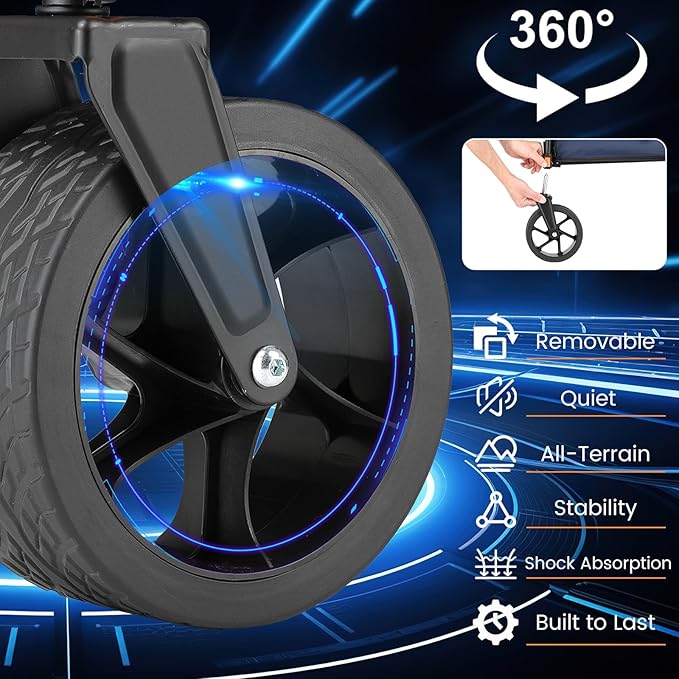 EchoSmile Collapsible Folding Wagon Cart 360lbs, Heavy Duty Garden Utility Cart with All Terrain Wheels, Large Capacity Outdoor Wagon for Camping, Beach, Shopping, Picnic (Blue Orange)