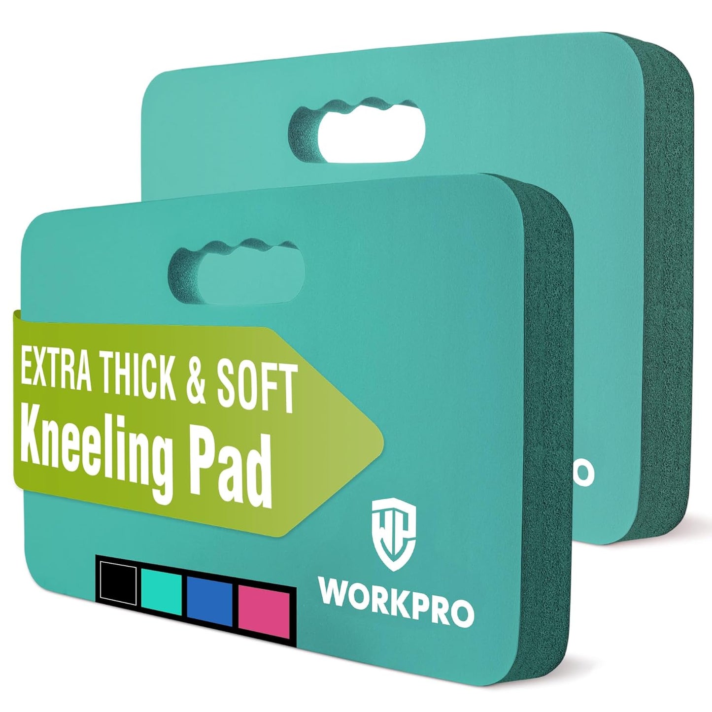 WORKPRO Extra Thick Kneeling Pad, 2-Pack, Soft Foam Cushioning for Knee, Large Foam Kneeler Mat for Gardening, Bathing Baby, Workout Supplies, 17.5 x 11 x 1.5 in, Robin's egg Blue