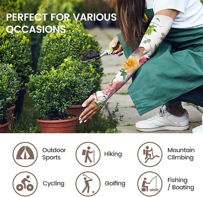 Gardening Sleeves Farm Sun Protection Arm Cooling Sleeves Thorn Proof Garden for Women Men with Thumb Hole