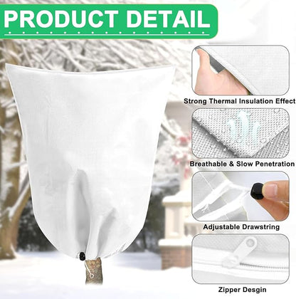 DQS 2 Pack Plant Covers Freeze Protection, 31.4" x47.2" Winter Frost Protection Blankets Frost Cloth,Suitable for Outdoor Winter Frost, Cold Weather, shrubs, Trees, Jackets, and coverings