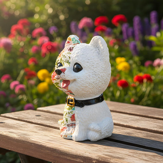 Outdoor Statues for Garden-Dog Outside Decor Clearance for Yard Art Lawn Ornaments Porch Patio Balcony Home House - Birthday Gifts for Grandma Mom Women (Pomeranian)