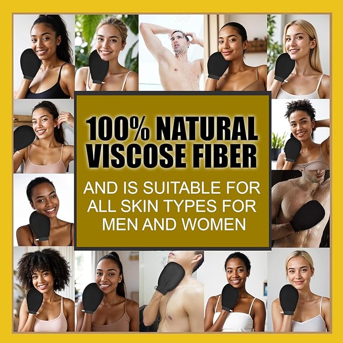 Premium Exfoliating Mitt | Deep Body Scrub Glove for Dead Skin Removal | Exfoliating Gloves for Deep Cleansing | Shower Mitt, Bath Glove | 100% Viscose, Reusable & Eco-friendly