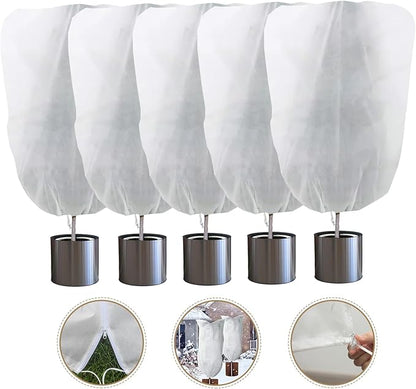 Plant Covers Freeze Protection – 50" × 75" Reusable Plant Protector Bag with Drawstring and Zipper for Plants Trees Shrub, Frost Jacket Warm Blanket for Freeze Frost Protection Season Extension