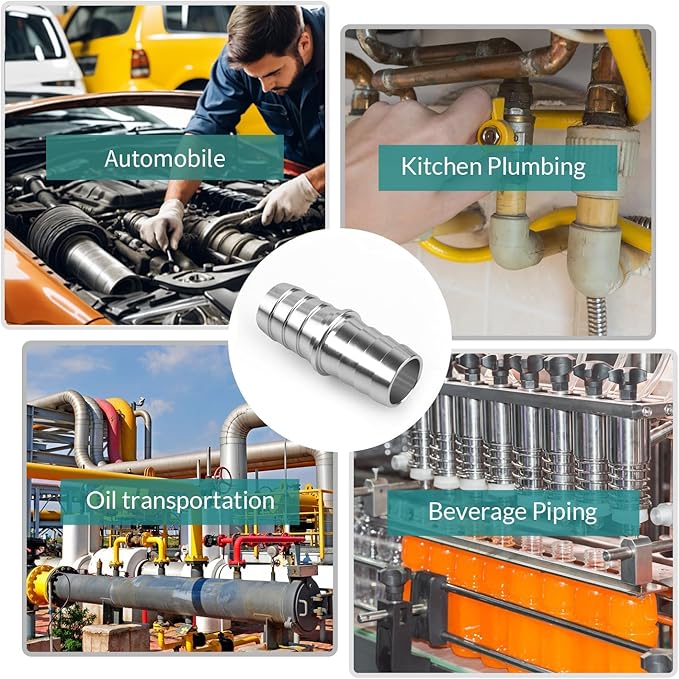 3/4" Hose Barb Splice Coupler Repair Fitting Aluminum Adapter 2Pcs