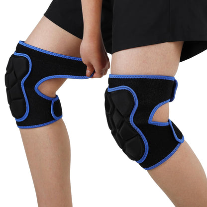 Wanlvhu Women Men Knee Pads for Gardening, House Cleaning, Construction Work, Volleyball, Adjustable Flooring Kneepads Kneeling Cushion with Thick EVA Foam Padding (Blue, Medium)