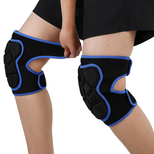 Wanlvhu Women Men Knee Pads for Gardening, House Cleaning, Construction Work, Volleyball, Adjustable Flooring Kneepads Kneeling Cushion with Thick EVA Foam Padding (Blue, Medium)