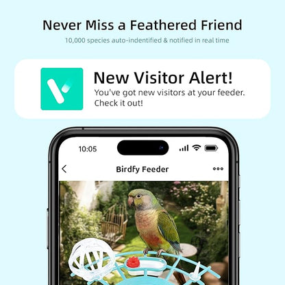 Bird Feeder with Camera, Smart Bird Cam with AI Identify BirdSpecies, Auto Record BirdVideo, Instant Notifications, 2K Video Live Stream Camera with Solar Panel for Birds Lover (Blue)