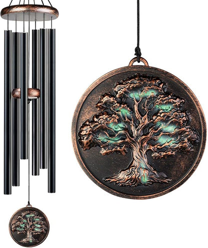 Large Wind Chimes for Outside, 48" Vintage Tree of Life Deep Tone Wind Chime Outdoor Clearance with Heavy Tubes, Patio Porch Garden Decoration, Memorial Gifts for Women Men Mom