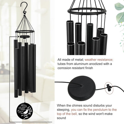 Personalized 36" Healing Memorial Wind Chimes for Outside, Bereavement Gift of Comfort for Loss of Mother, Father or Husband, A Soothing Remembrance for Your Garden and Patio