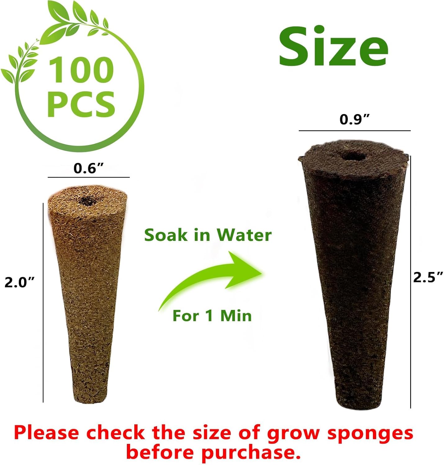 kathson 100PCS Grow Sponges for Hydroponics,Garden Cube Grow Sponges,Replacement Garden Seed Starter Pods Hydroponic Growing System,Hydroponics Sponge Kit with 10 Plant Labels and 1 Tweezer