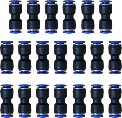 5/16" or 8mm OD Pneumatic quick Connector Push to Connect fittings Straight Union/Coupler (Pack of 20)