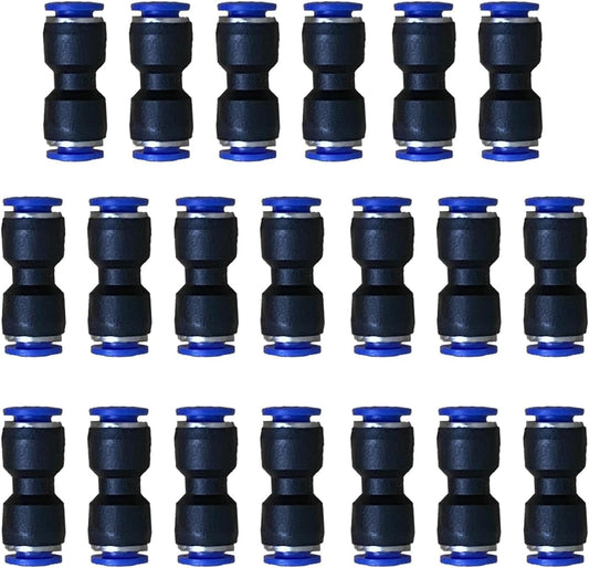 5/16" or 8mm OD Pneumatic quick Connector Push to Connect fittings Straight Union/Coupler (Pack of 20)