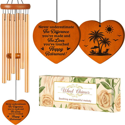 Retirement Gifts for Women, 36" Retirement Wind Chime for Women Men, Happy Retirement for Friends Teachers Nurse Boss Colleague Female, Going Away Gifts, 36" Garden Decorations for Outside
