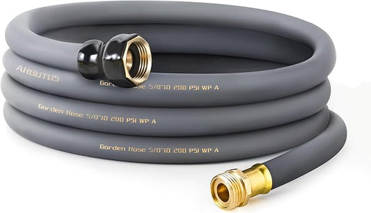 Garden Hose 5/8" x 25ft - No-Kink Flexible Water Hose 600 PSI Burst Pressure, Lightweight & Durable for Yard, Car Wash, Pets Gray