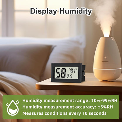Humidity Meter Indoor Thermometer 6-Pack Mini Digital Thermometer Hygrometer Indoor Temperature Humidity Meters Gauge LCD Display Fahrenheit (℉) for Humidors, Greenhouse, Reptile Tank, Cellar, Closet