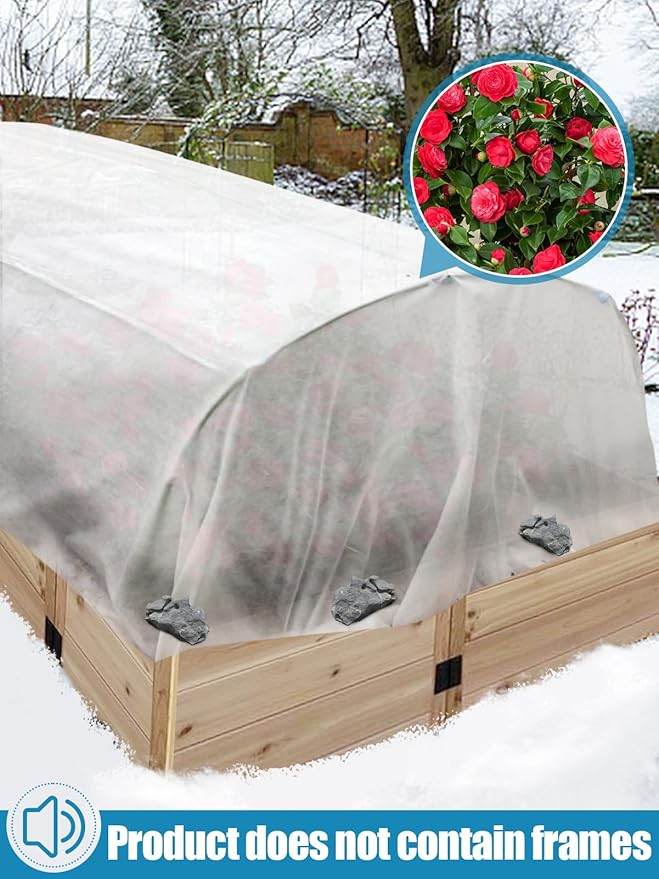 Alphatool Plant Covers Freeze Protection - 10 ft x 12 ft Frost Cloths Blankets for Outdoor Plants, 1.0oz/yd² Non-Woven Fabric Floating Row Cover, Thick Garden Covers for Raised Beds