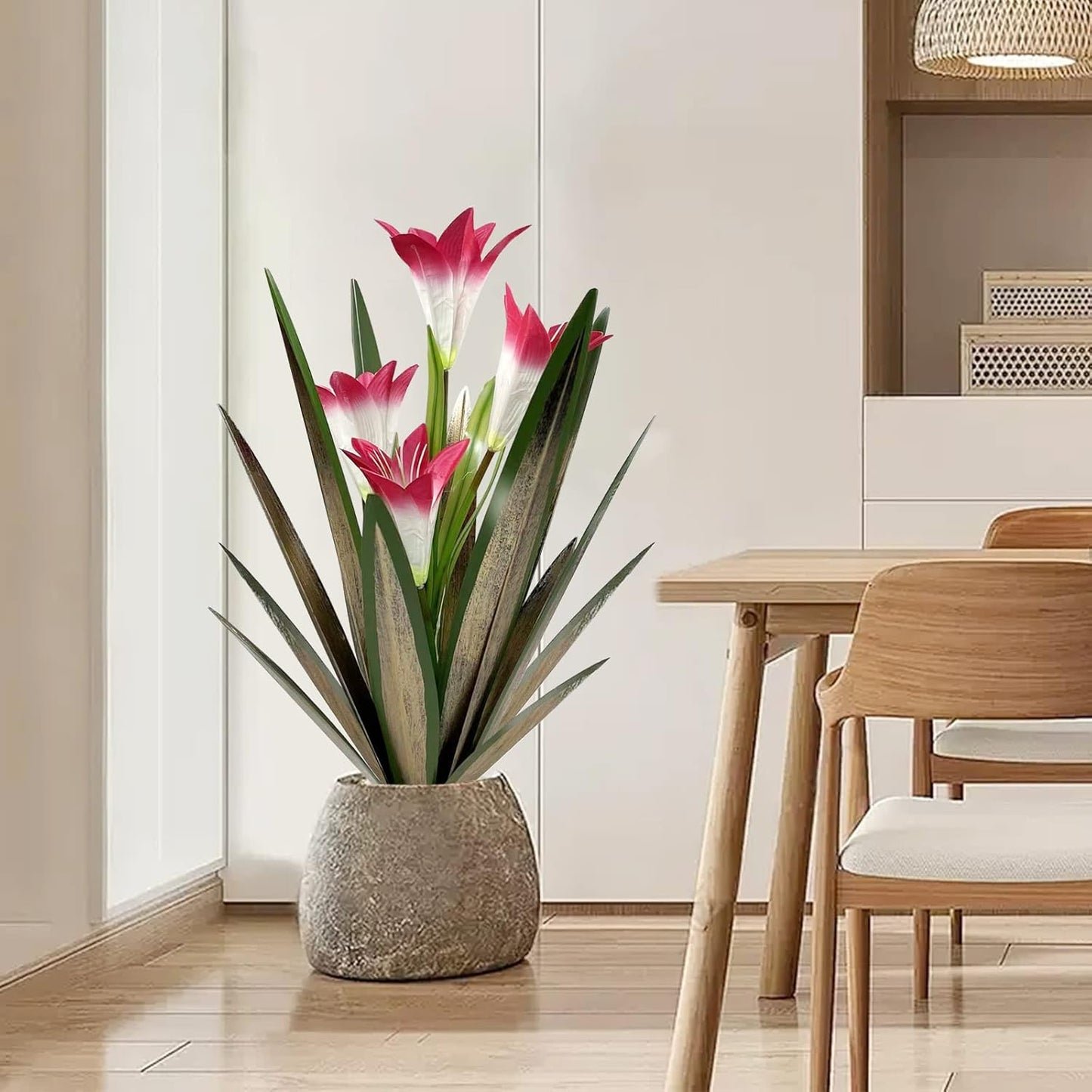 Homight Metal Agave Plant Outdoor Decoration Lily Mexican Yard Art Garden Gift Home Decor Hand Painted Metal Agave Garden Yard Statue, Outdoor Lawn Ornaments (2 Big Red Lilies)