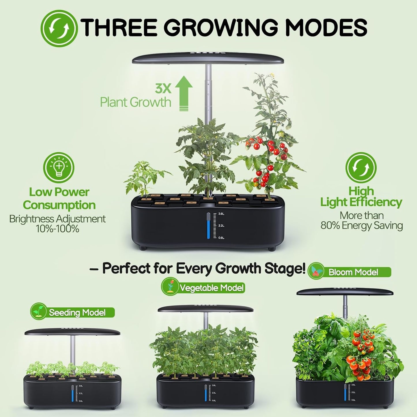 Hydroponics Growing System Kit - 12 Pods Indoor Herb Garden with LED Grow Light, Auto Timer, Adjustable Height up to 17" - Ideal for Home, Birthday & Mother's Day Gifts for Women