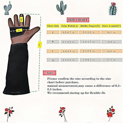 Gardening Gloves for Women/Men,Rose Pruning Long Leather Garden Gloves Thorn Proof