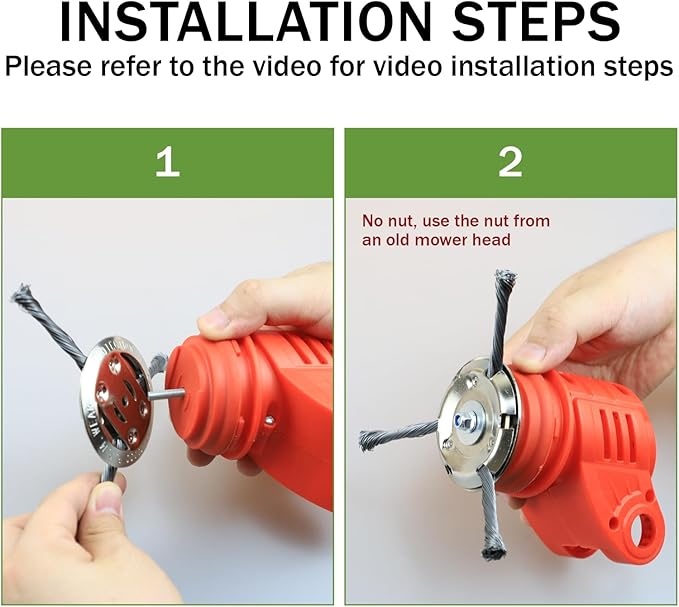 Steel Wire Grass Trimmer Head, Upgrade Bold 2.3 Times Prevent Breaking Steel Wire Weed Eater Head, for Low-Power Lithium Battery Weed Trimmers, 6 Inch Wire Weed Trimmer Head（Low Power 3 Blade）