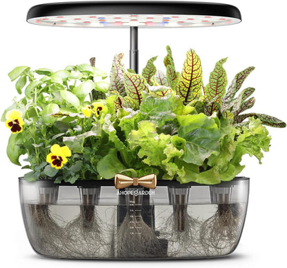 Ahopegarden Indoor Garden Hydroponics Growing System: 12 Pods Plant Germination Kit Garden Kit Growth Lamp Countertop with LED Grow Light Hydrophonic Planter Grower Harvest Vegetable Lettuce