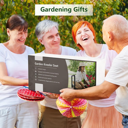 seasky Foldable Garden Kneeling and Seat, Anti-Tipping Gardener Bench Widened Thick Soft Kneeling Pad，Heavy Duty Gardening Stool with Garden Tool Bag, Gardening Gift for Women(Without Gloves)