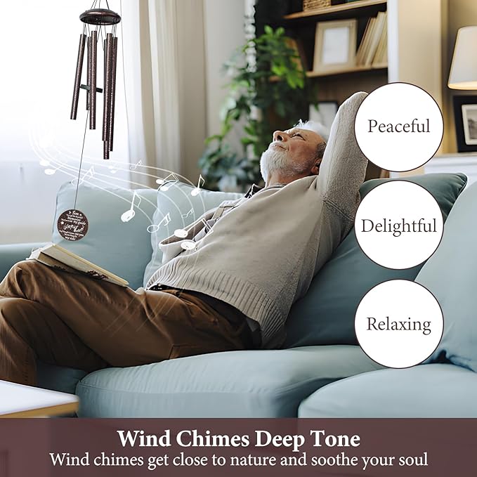 Memorial Gifts for Loss of Son, 25'' Memorial Wind Chimes for Loss of Son, Sympathy Gifts Bereavement/Condolence/Remembrance Gifts