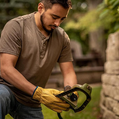 Leather Work Gloves for Men & Women, Reinforced Durable Gardening Gloves,Cowhide Work Gloves,Puncture & Cut Resistant