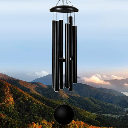 45'' Wind Chimes Outdoor,Memorial Wind Chime, Large Wind Chimes for Outside Deep Tone, Sympathy Gifts. Black