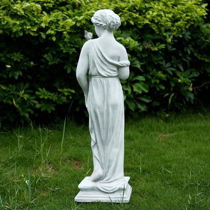 Outdoor Nymph Statues, 32Inch Garden Goddess Sculptures, Greek Mythology Roman Decor, Large Statues for Patio Yard Lawn Porch, Grey (Nymph-Grey)