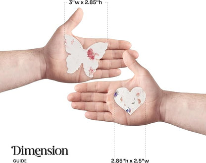 48pcs Plantable Seed Paper – 24 Heart & 24 Butterfly Embedded with Wildflower Seeds for Bridal Shower, Wedding Gift, Birthday, & Other Milestone Celebrations