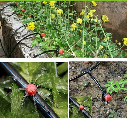 (50Meters+186pcs Set) Drip Irrigation Set DIY Garden Automatic Watering Watering Device Garden Greening Automatic Irrigation System (50M kit+Timer)