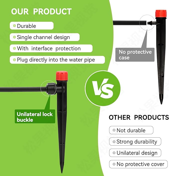 Vatony 20PCS Plant Self Watering Insert Spikes Device, Automatic Water Control System with Adjustable Drip Irrigation, Plastic, Special Feature: Automatic Watering