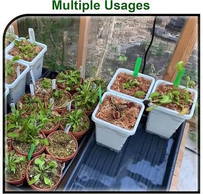 HG9X9SW 9"x9" Square Grayish-White Light-Blocking Plastic Planter with Hanging Holes, Hydroponic Side Holes, Indoor/Outdoor, 10" Tall, Pack of 24